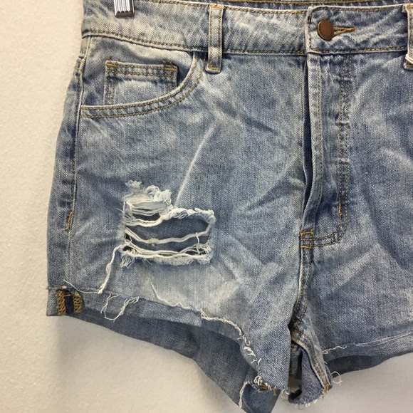 Hammer Jeans Los Angeles Distressed High Waisted Cut Off Jean Shorts - Picture 3 of 10